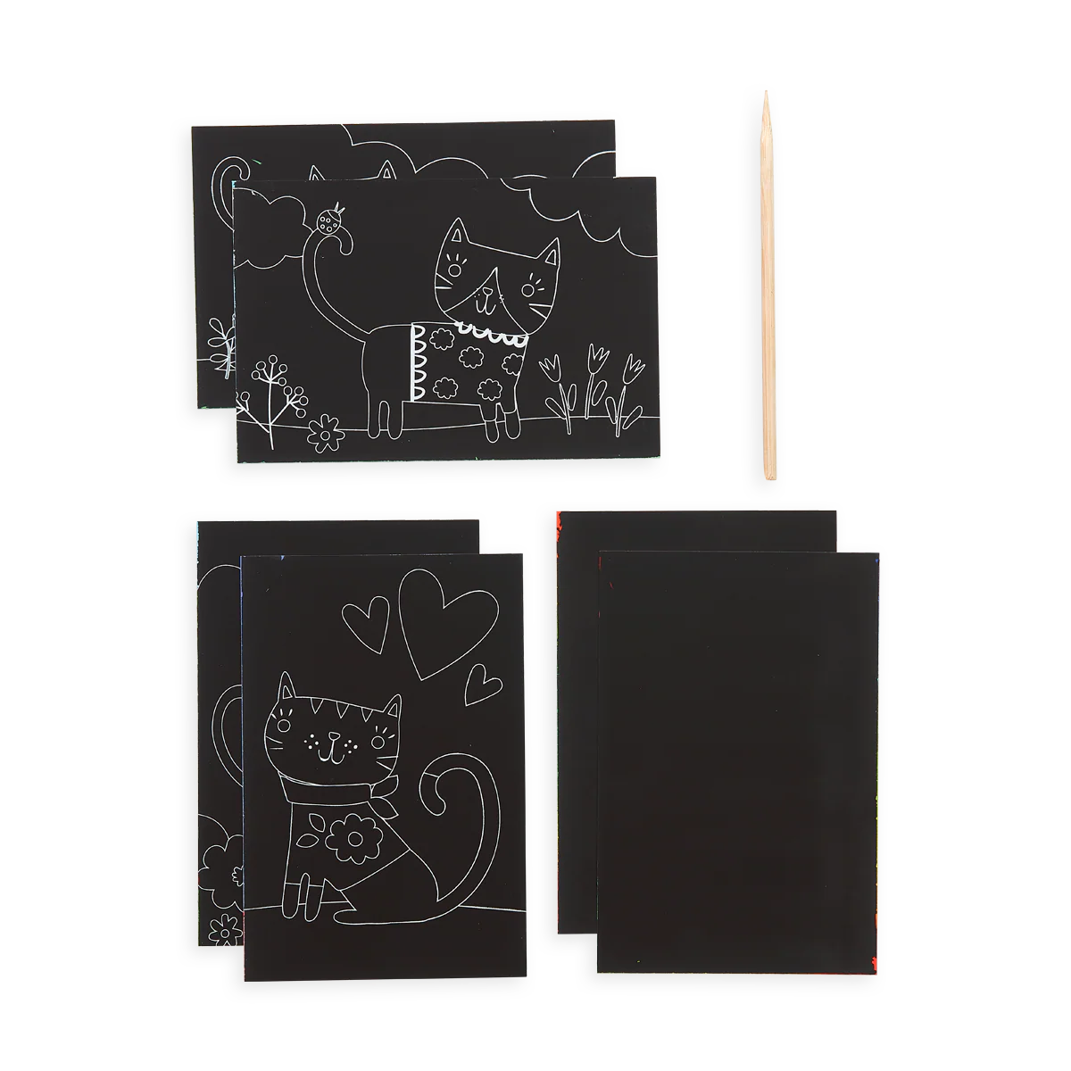 Cutie Cats Scratch and Scribble Mini Scratch Art Kit | OOLY