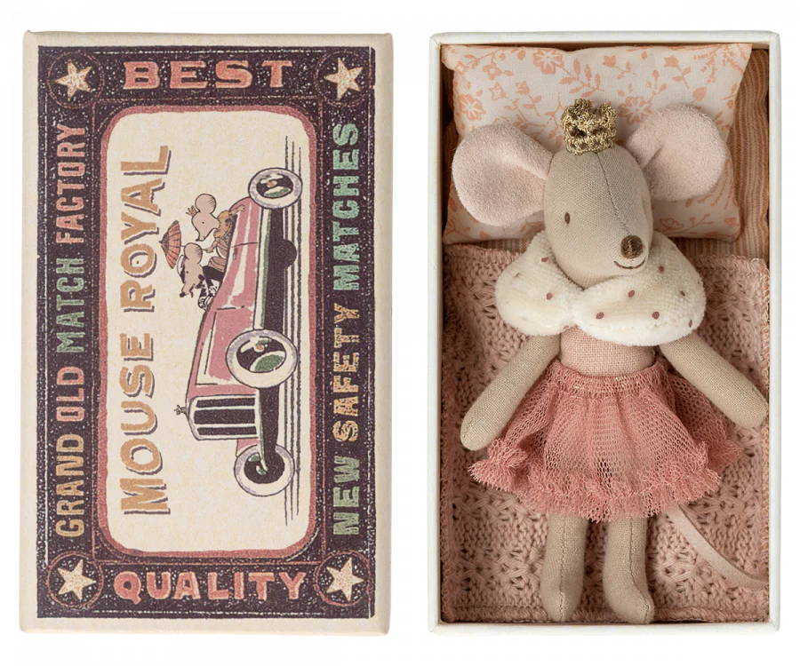 Princess Mouse, Little Sister, Rose  in Matchbox | Maileg
