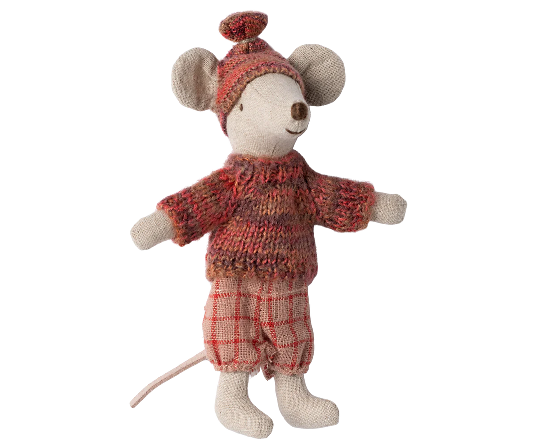 Winter Mouse with Ski set, Big Sister - Rose | Maileg