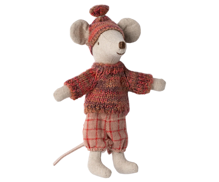 Winter Mouse with Ski set, Big Sister - Rose | Maileg