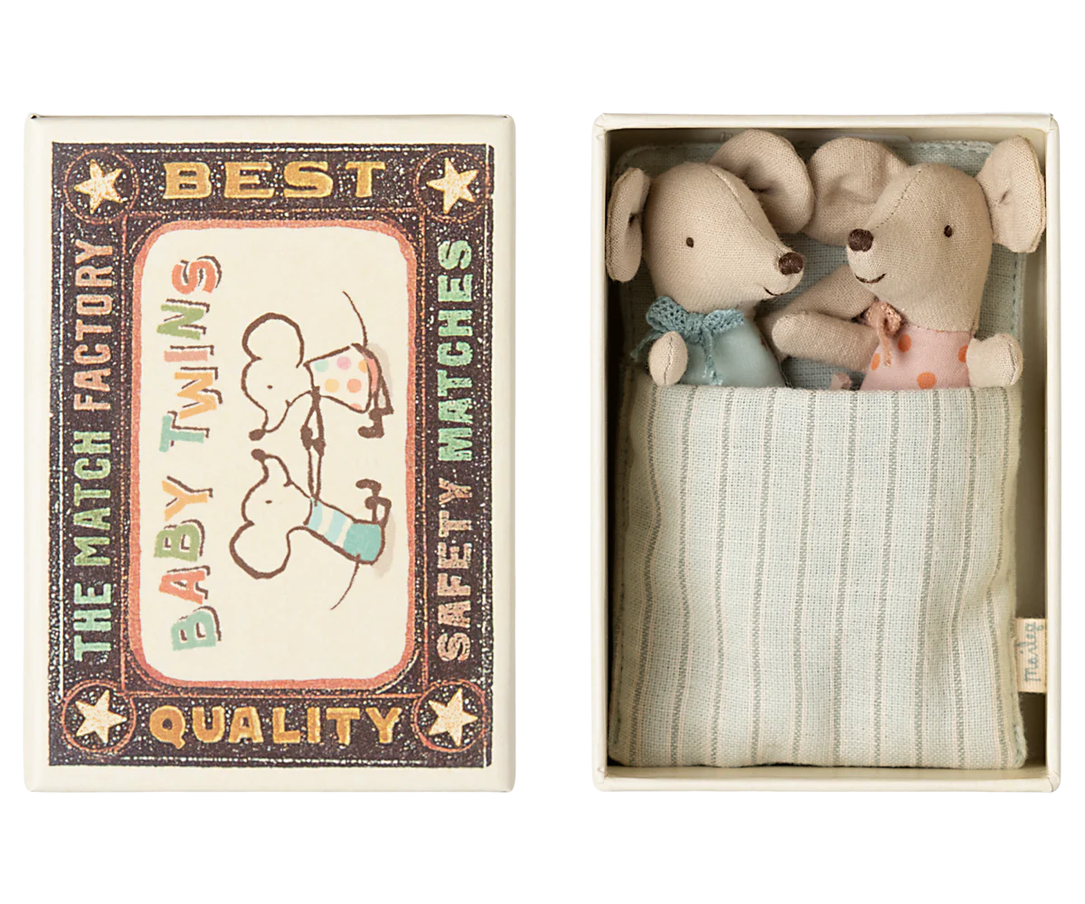 Twins, Baby Mice in Matchbox | Maileg