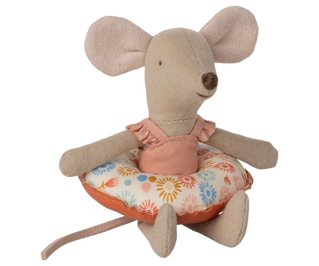 Beach mouse with float, Little sister - Flower | Maileg