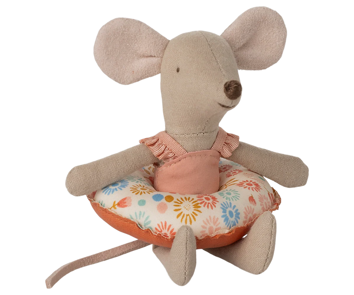 Beach mouse with float, Little sister - Flower | Maileg