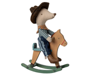 Cowboy Mouse on Rocking Horse, Little Brother | Maileg