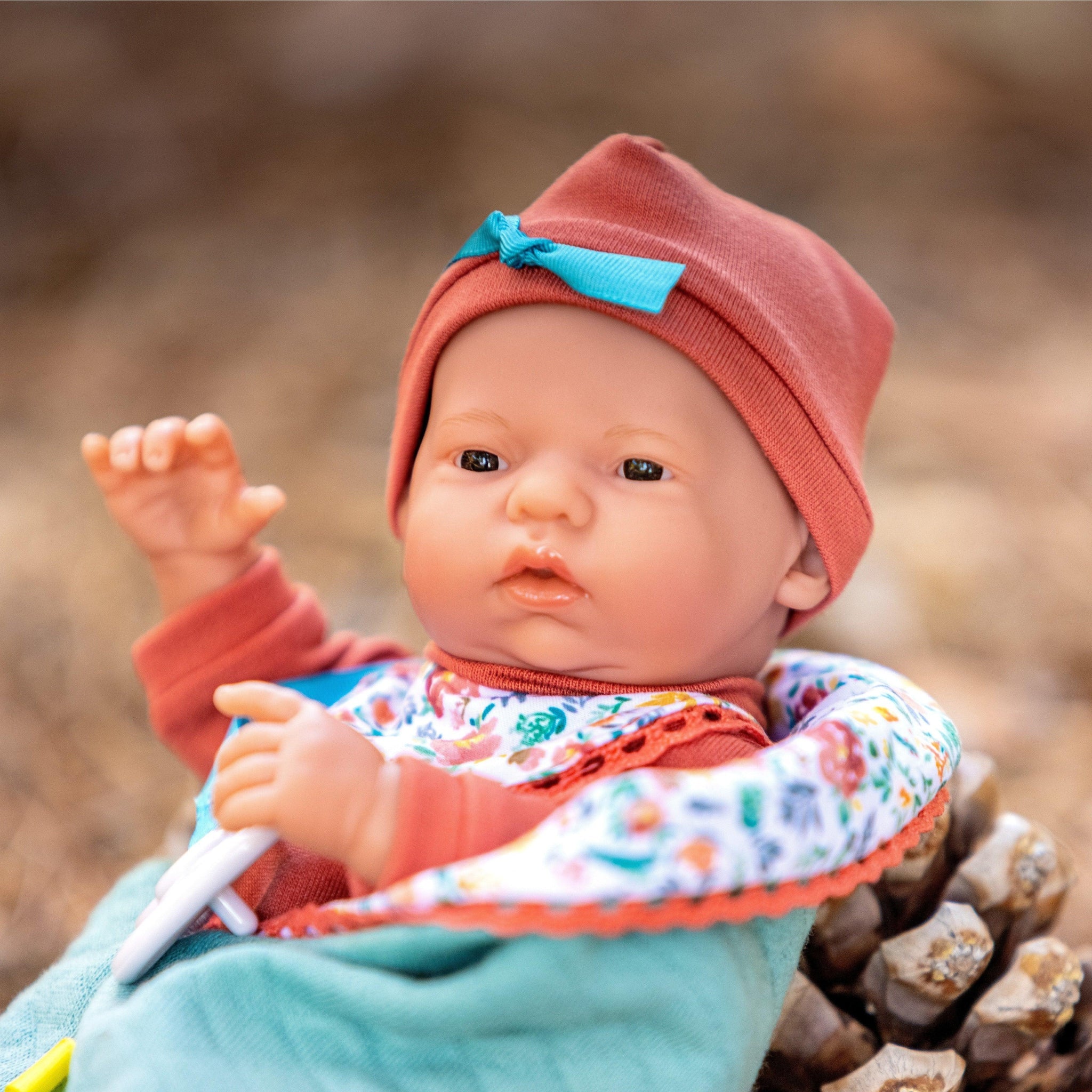La Mini Newborn 9.5"  Real Girl Baby Doll - Nature Collection | JC Toys
