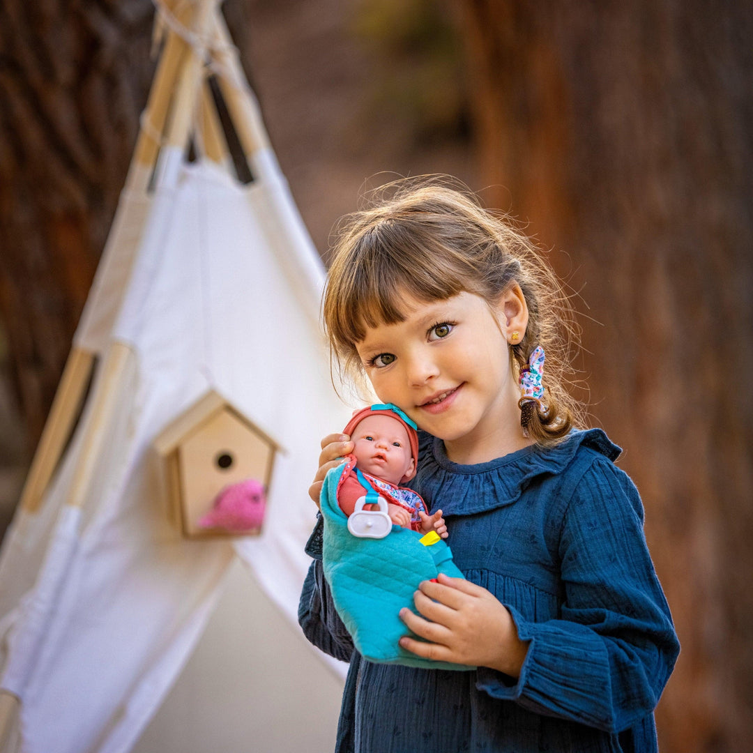 La Mini Newborn 9.5"  Real Girl Baby Doll - Nature Collection | JC Toys