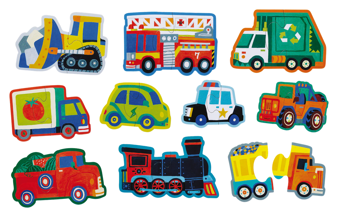 Let's Begin 2-Piece Box Puzzle - Vehicles | Crocodile Creek