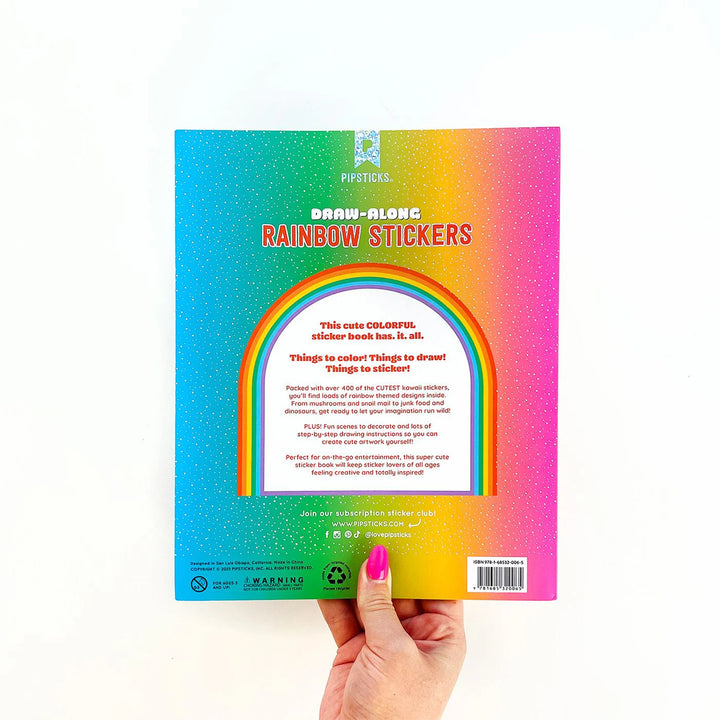 Draw-Along Rainbow Sticker Book | Pipsticks