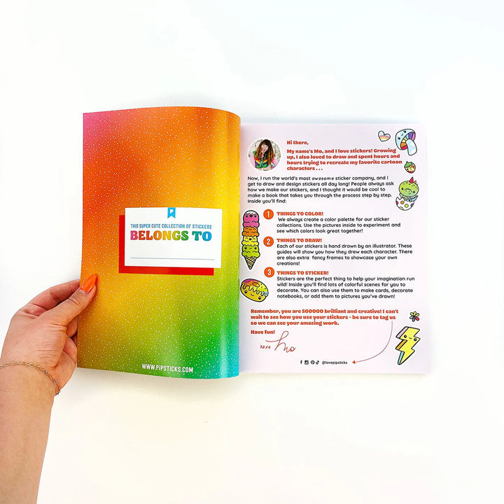 Draw-Along Rainbow Sticker Book | Pipsticks