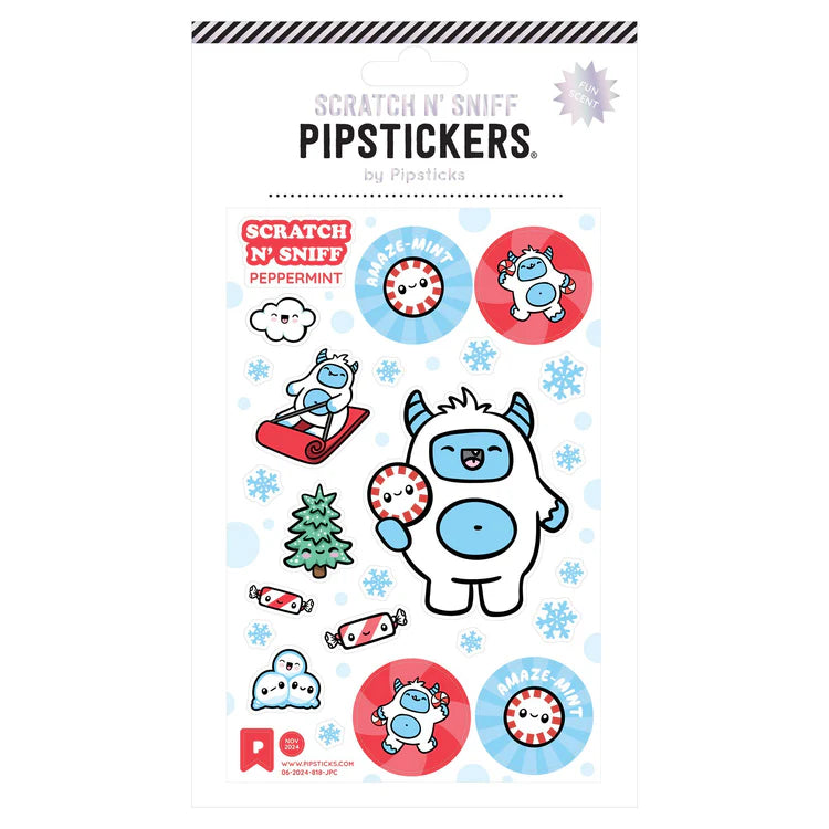 Playful Yeti Scratch 'n Sniff Stickers | Pipsticks