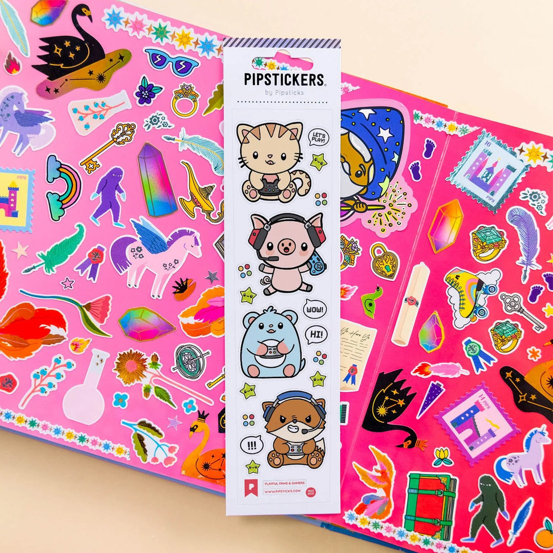 Playful Paws & Gamers Stickers | Pipsticks