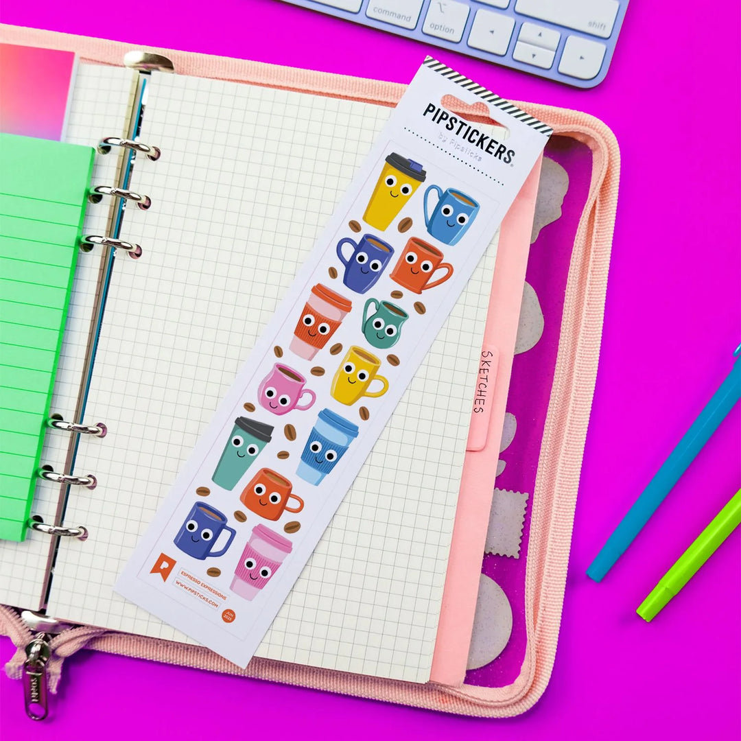 Googly Eyed Espresso Expressions Stickers | Pipsticks