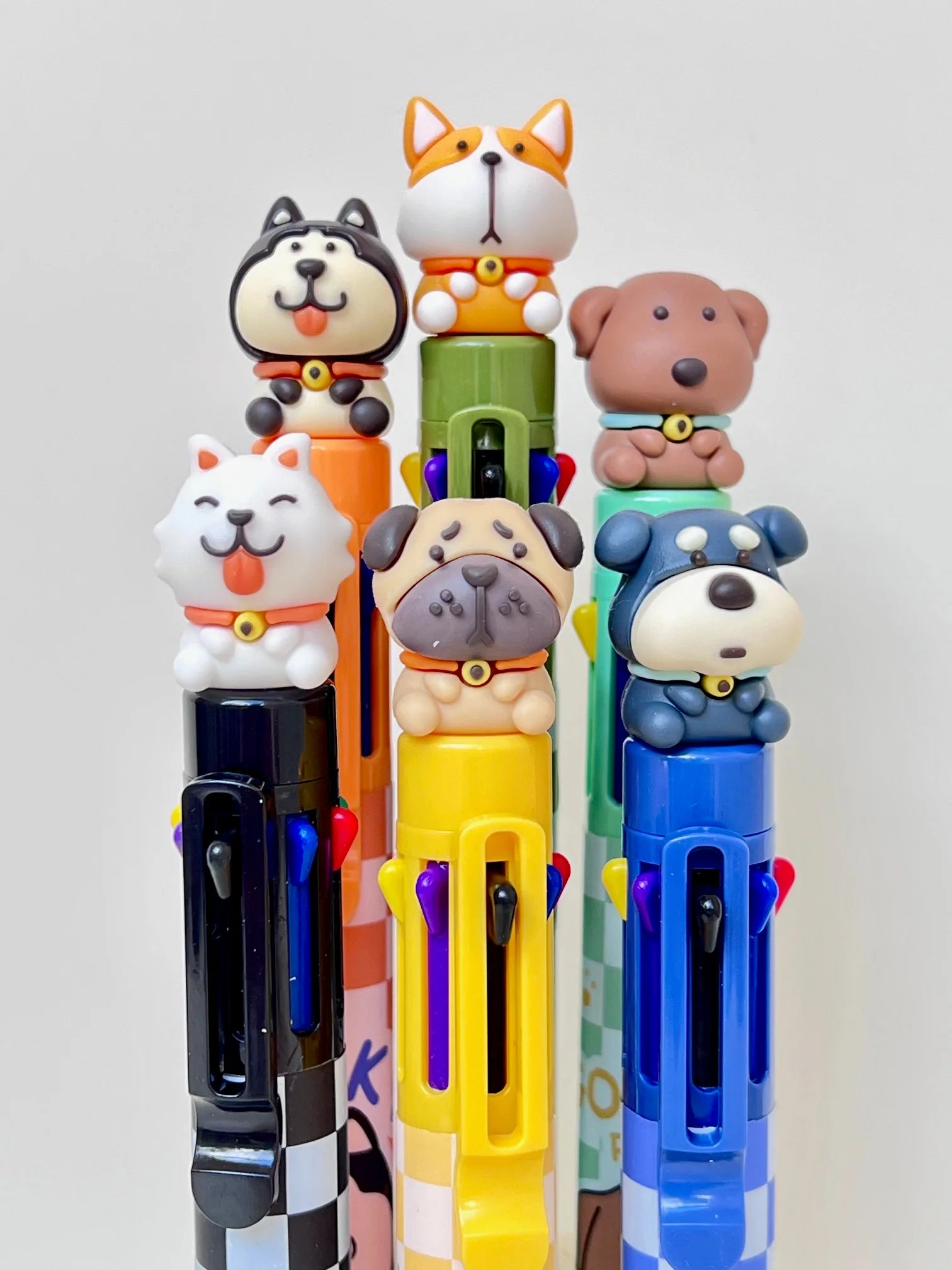 Dog 8-Color Retractable Ball Point Pen