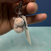 Capybara Flocked Keychain | Rainbow Unicorn Birthday Surprise