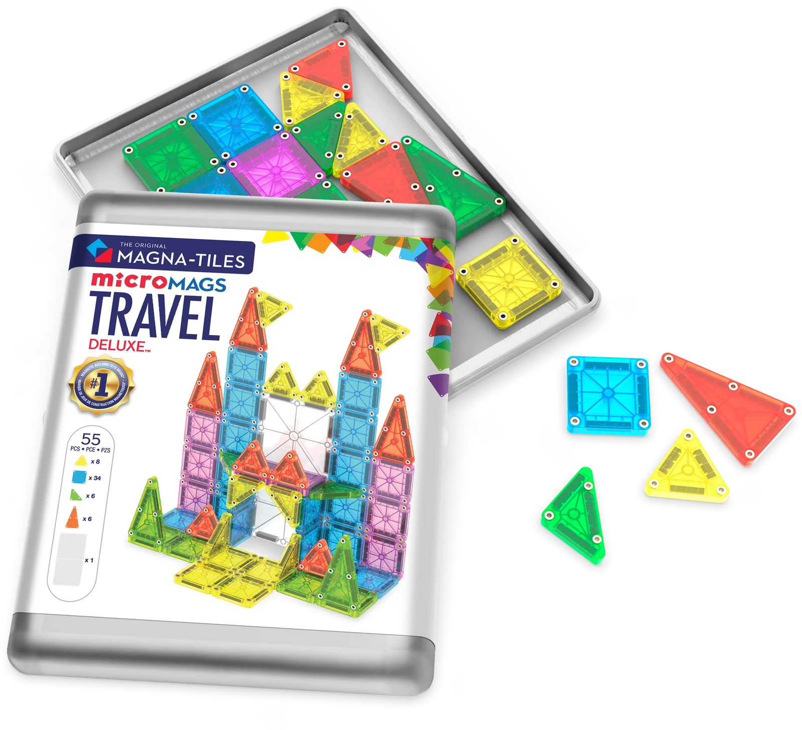microMAGS 55-Piece Deluxe Travel Set | Magna-Tiles