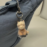 Draft Horse Flocked Keychain | Rainbow Unicorn Birthday Surprise