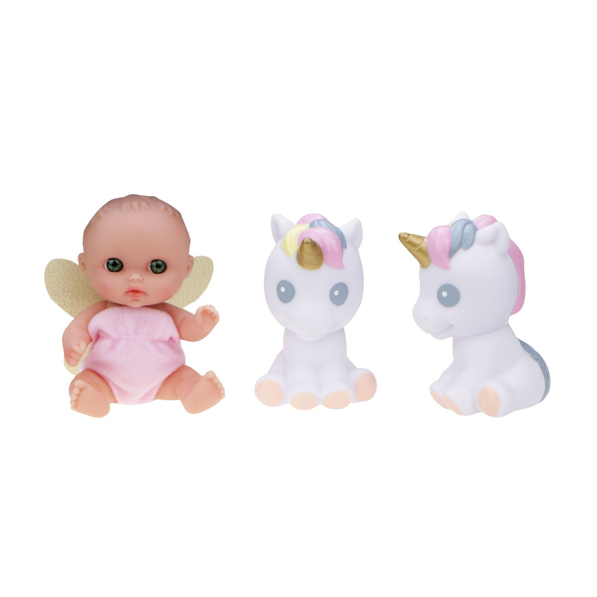 Lil' Cutesies Fairy Baby Doll & Unicorn Train Playset - 5.5" All Vinyl | JC Toys