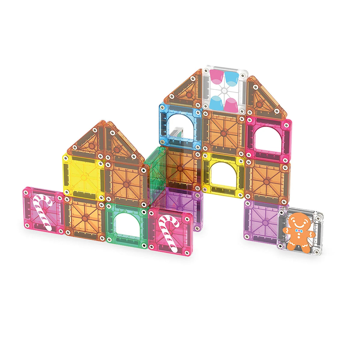 microMAGS Gingerbread House 24 Piece Travel Set | Magna-Tiles
