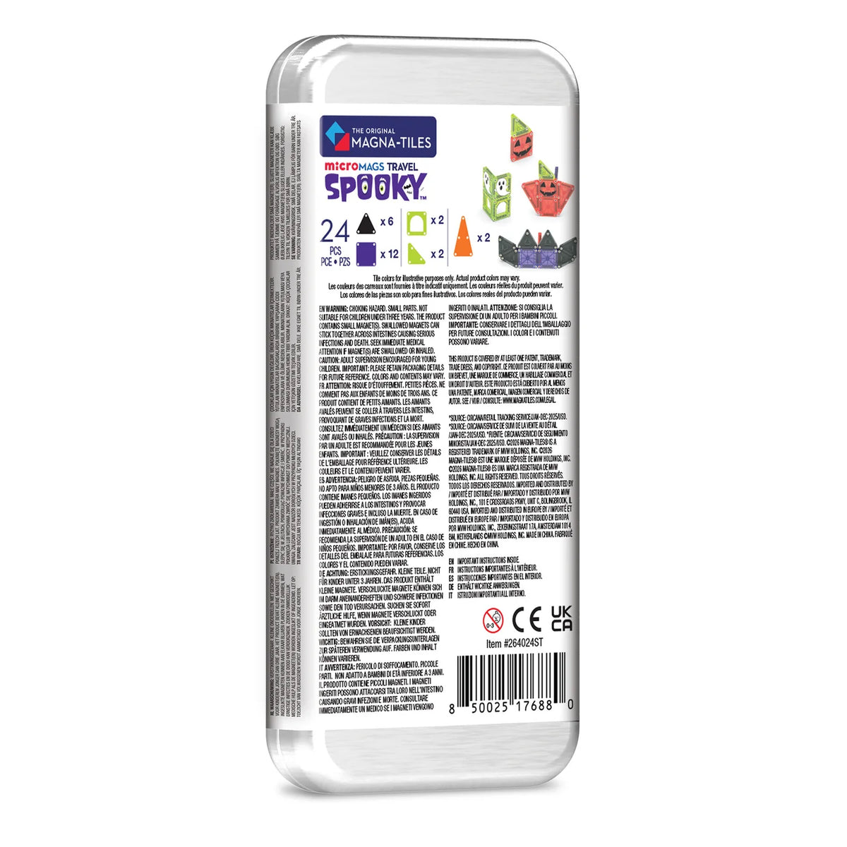 microMAGS Spooky 24 Piece Travel Set | Magna-Tiles
