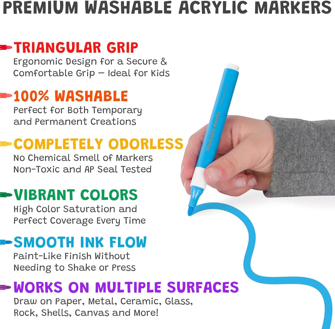 Magic Stix - Washable Acrylic Markers, 36 Pack | TPG