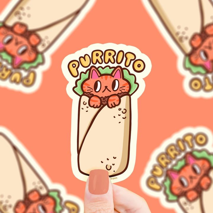 Purrito Kitty Vinyl Sticker | Turtle's Soup