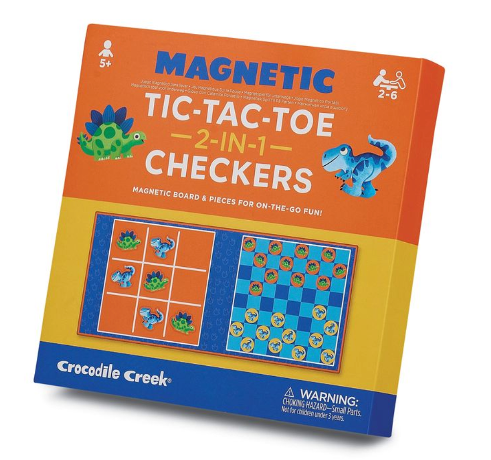 Magnetic Games: Tic Tac Toe & Checkers - Dino | Crocodile Creek