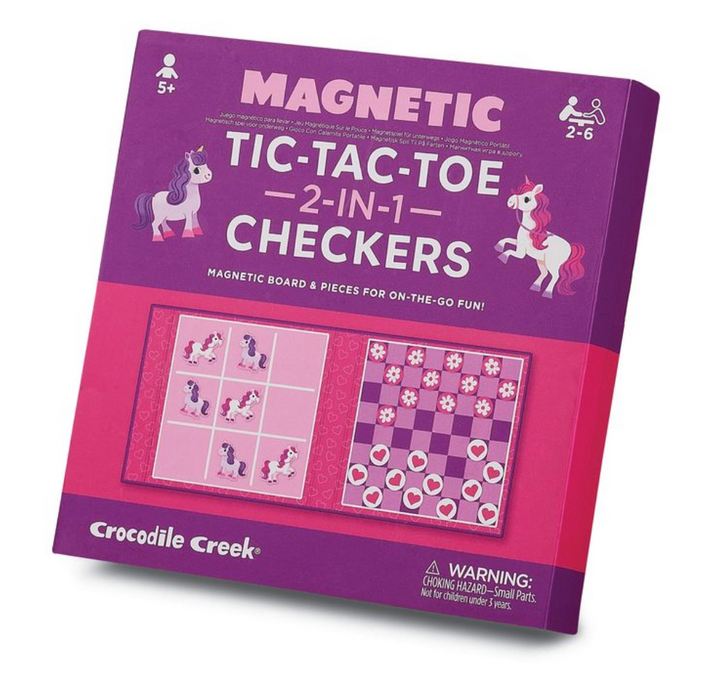 Magnetic Games: Tic Tac Toe & Checkers - Unicorn | Crocodile Creek