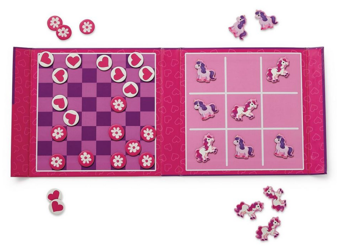 Magnetic Games: Tic Tac Toe & Checkers - Unicorn | Crocodile Creek