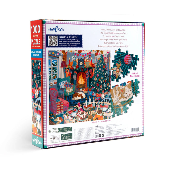 English Cottage Christmas 1000 Piece Puzzle | eeBoo