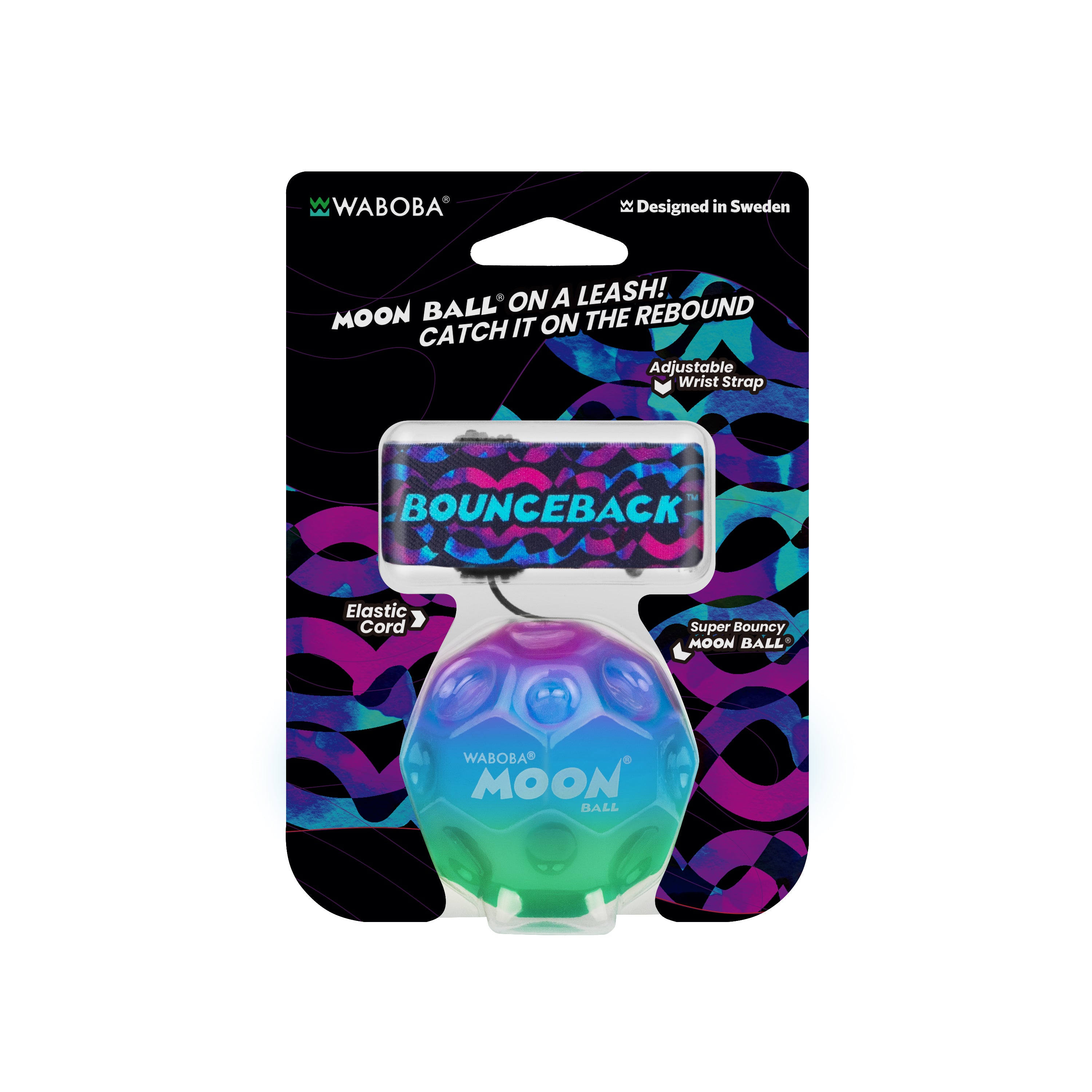 Gradient Bounceback - MoonBall on a Leash | Waboba