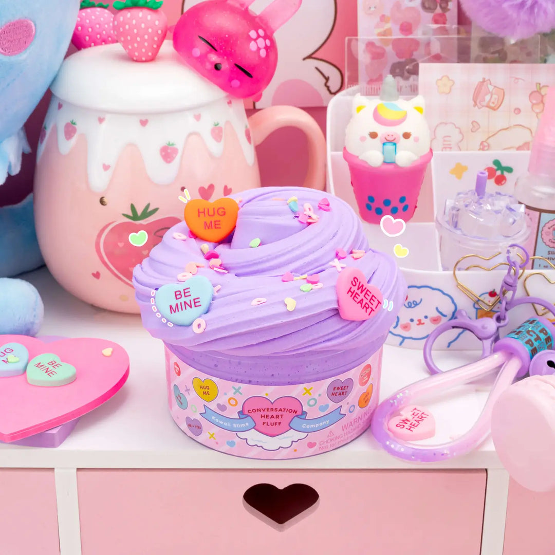 Conversation Heart Fluff Signature Dome™ Slime | Kawaii Slime Company