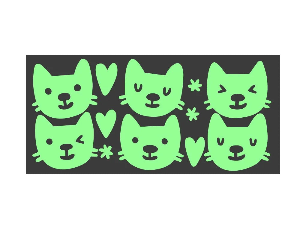 Cutie Cats - Glow in the Dark Wall Stickers | GloPlay x Steph Stilwell