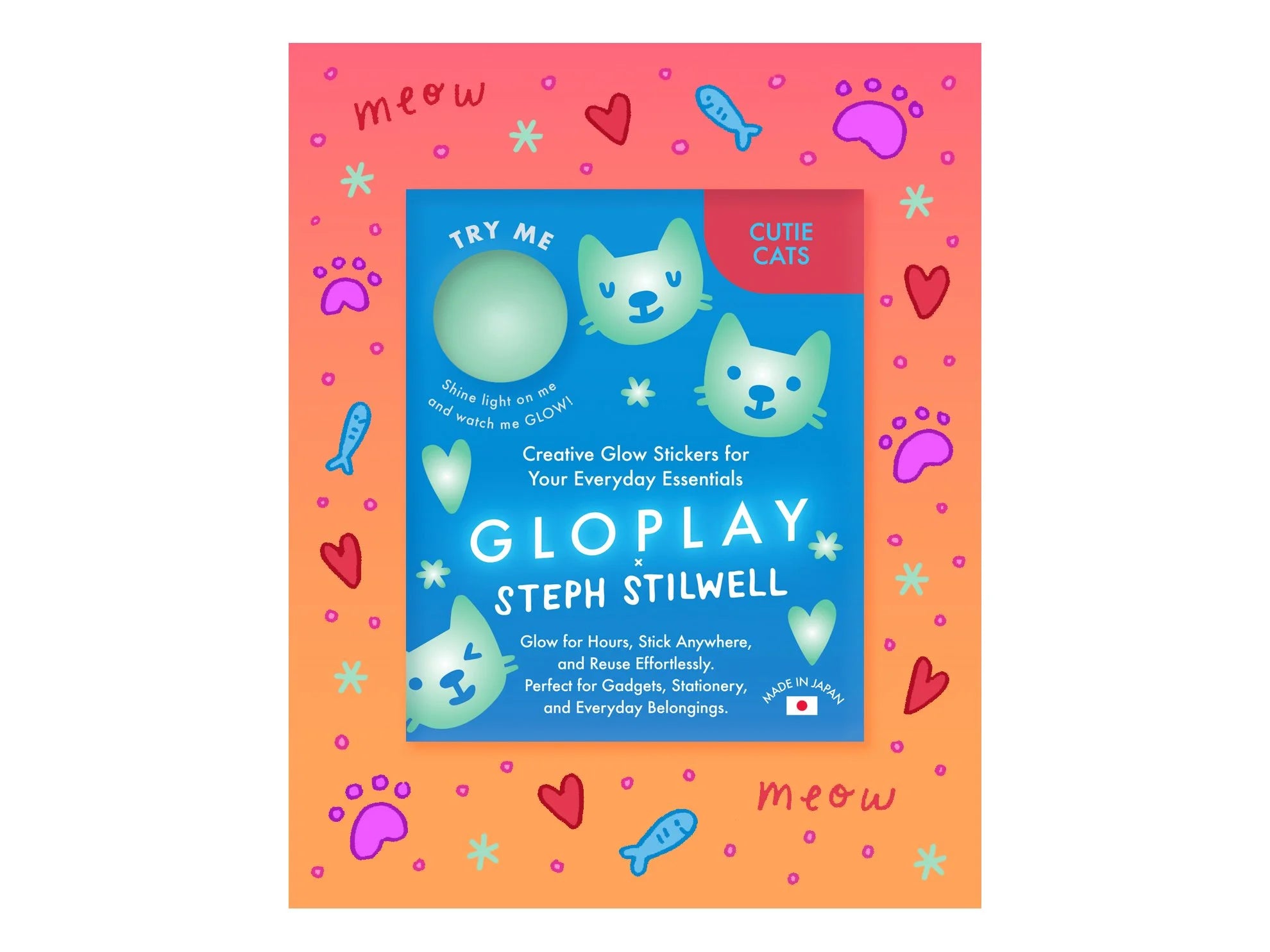 Cutie Cats - Glow in the Dark Wall Stickers | GloPlay x Steph Stilwell