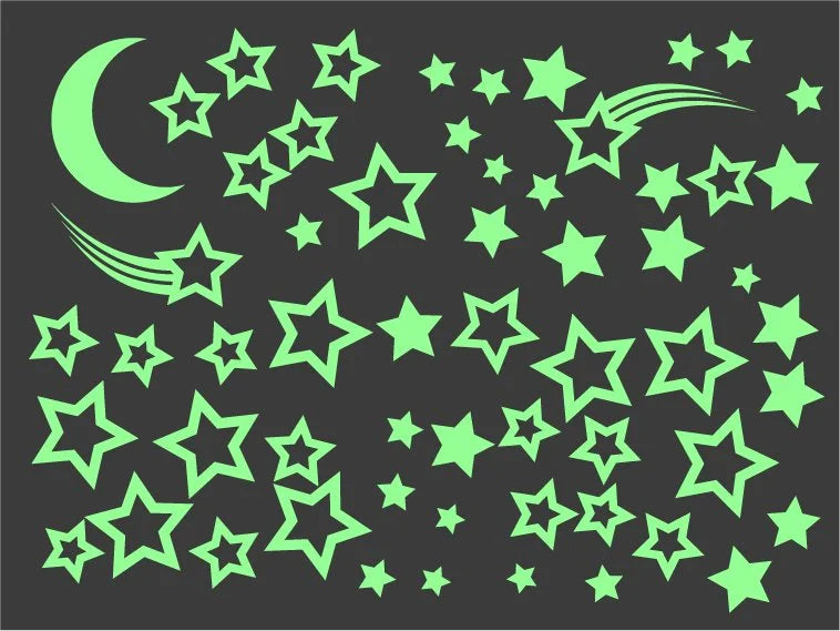 Starry Night Everyday Set - Glow in the Dark Wall Stickers | GloPlay