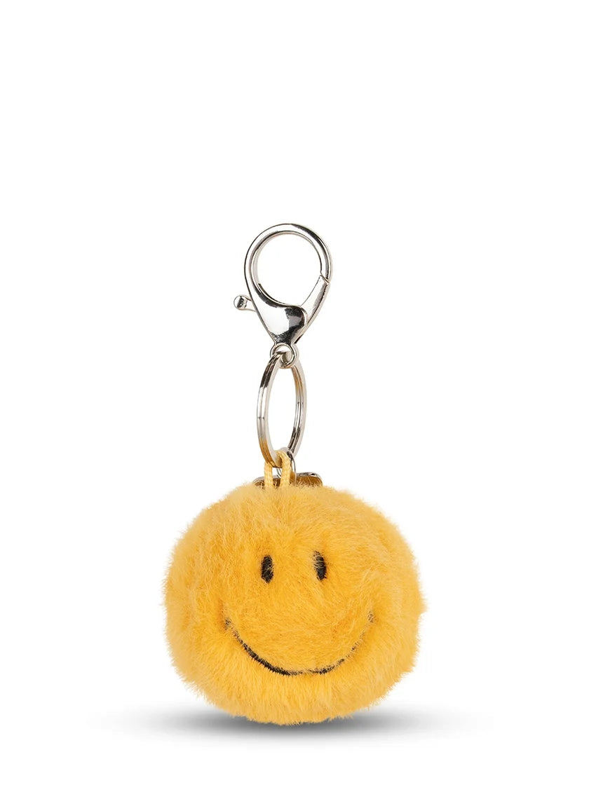 Smiley Keychain ECO Fuzzy Yellow - 2" | Bon Ton Toys