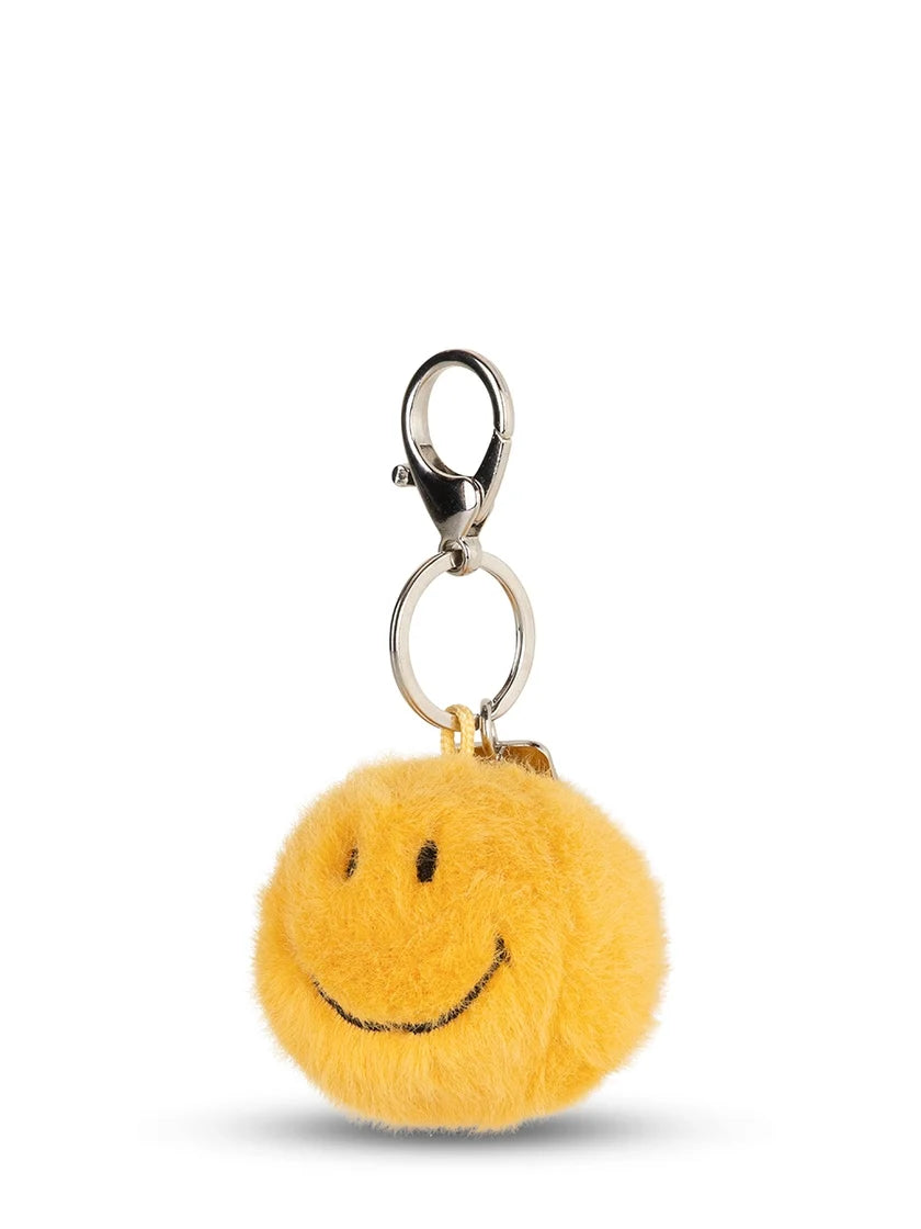 Smiley Keychain ECO Fuzzy Yellow - 2" | Bon Ton Toys
