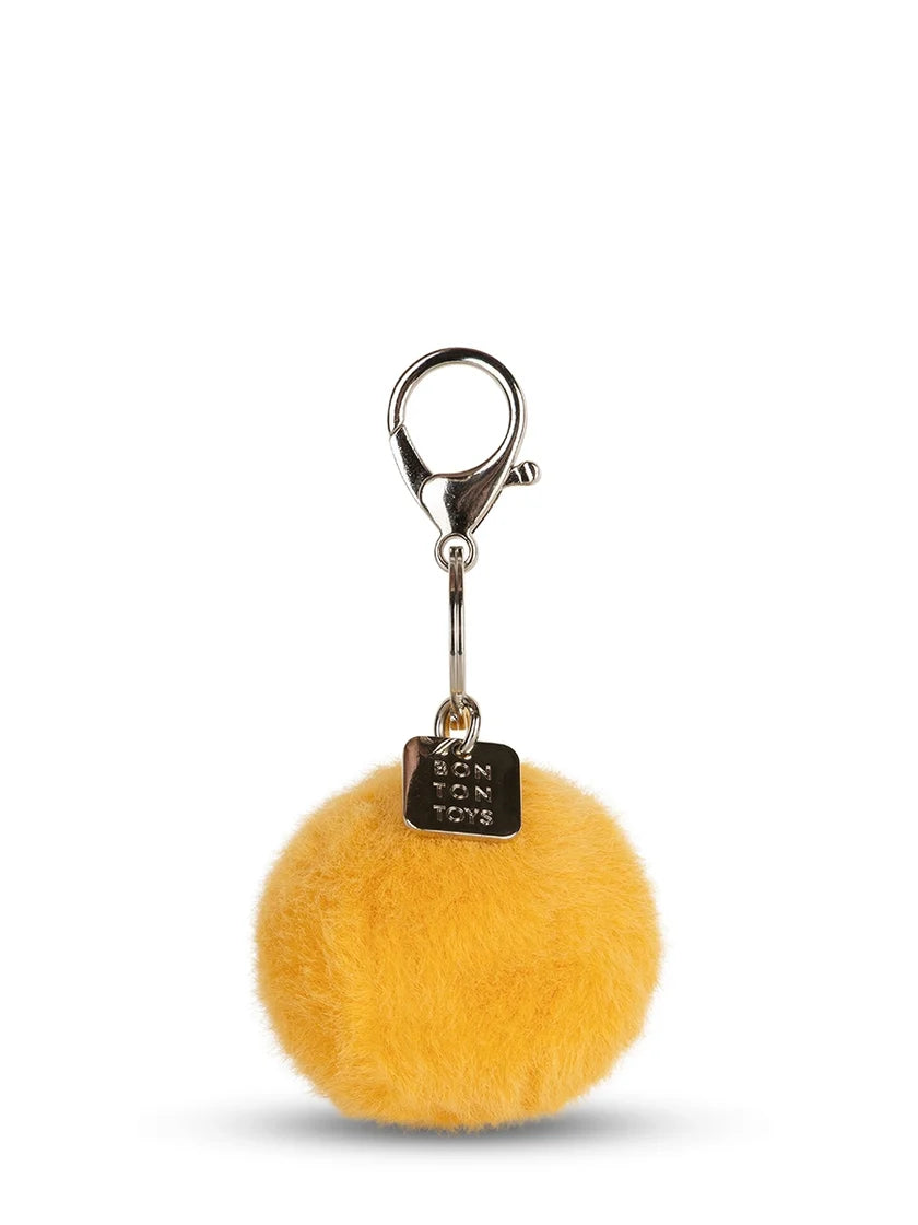 Smiley Keychain ECO Fuzzy Yellow - 2" | Bon Ton Toys