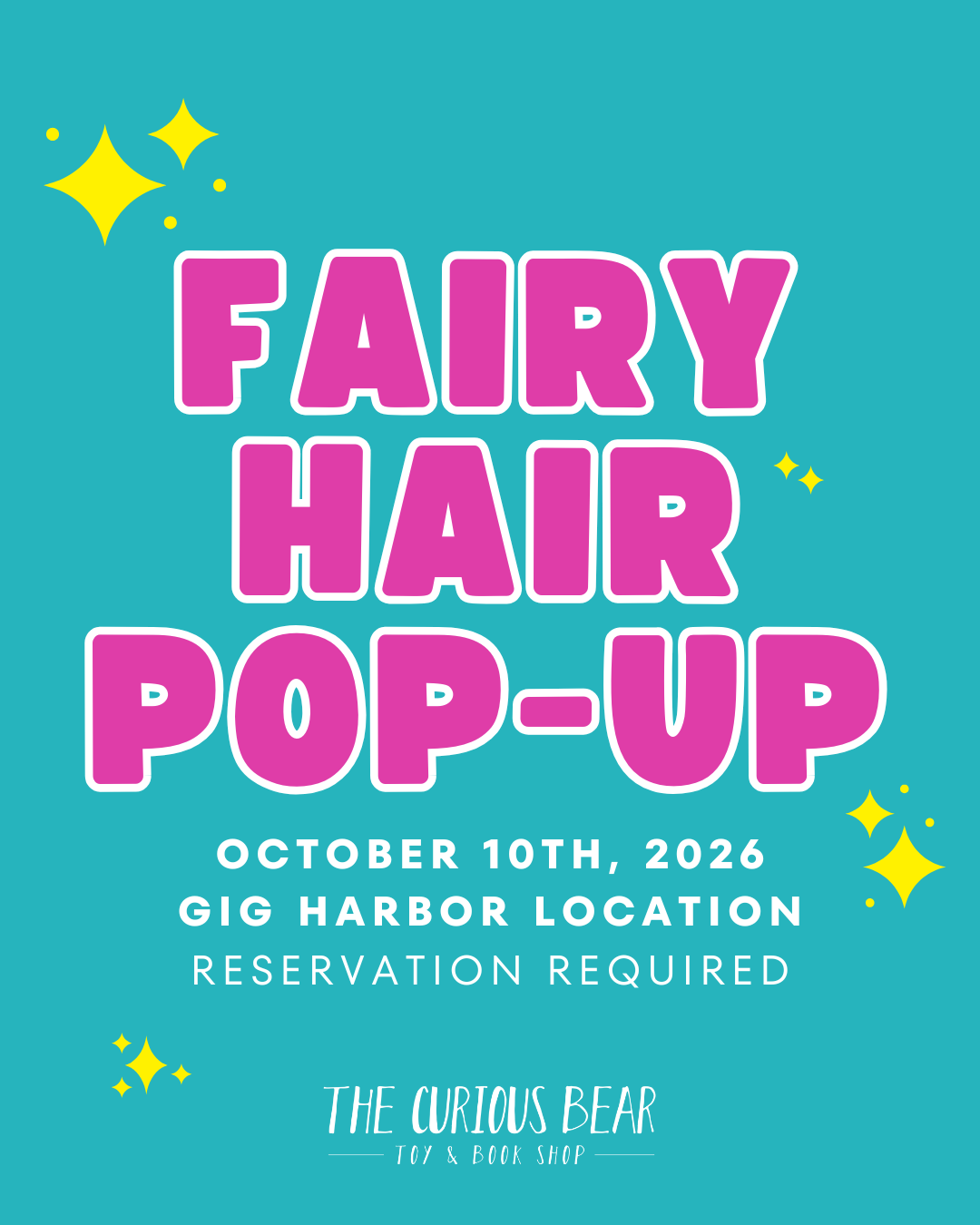 Reservation for Saturday, October 10th, 2026 - Fairy Hair Sparkles - GIG HARBOR