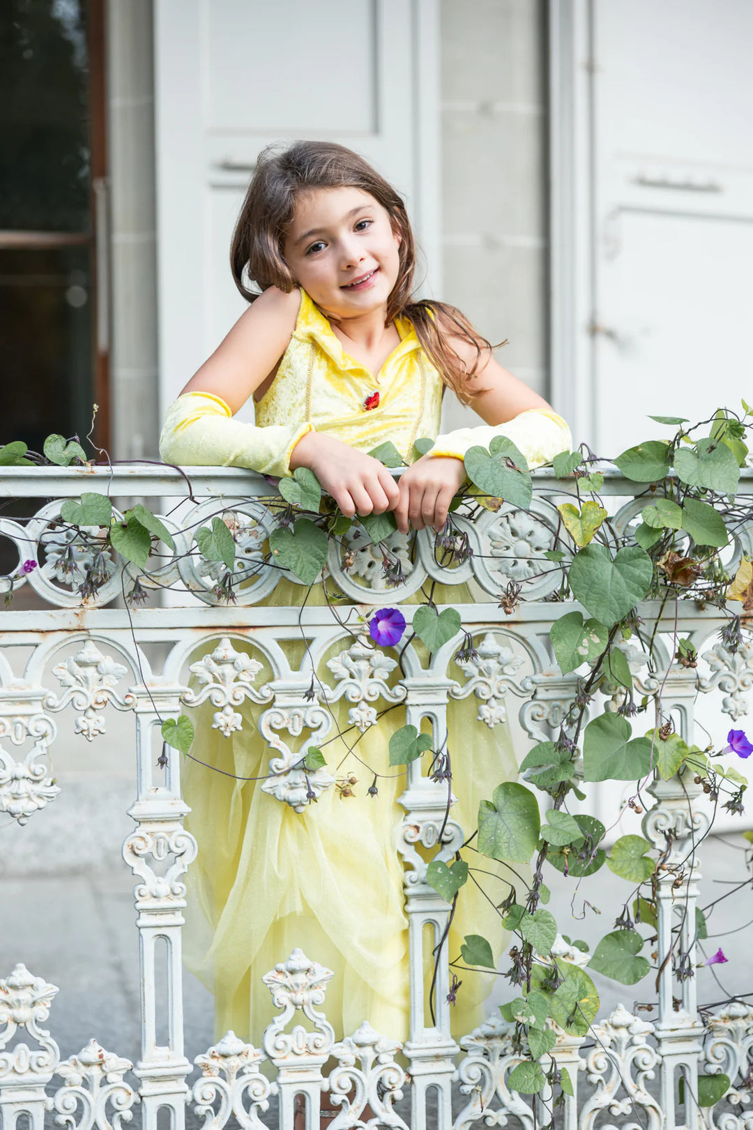 Velvety Soft Yellow Princess Gown with Arm Warmers | Great Pretenders