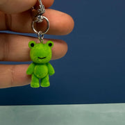 Frog Flocked Keychain | Rainbow Unicorn Birthday Surprise