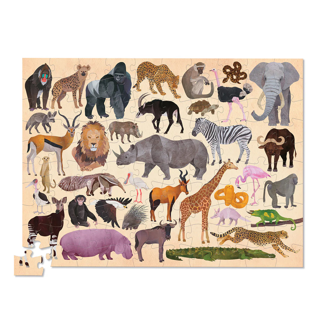 100-Piece Puzzle - 36 Wild Animals | Crocodile Creek