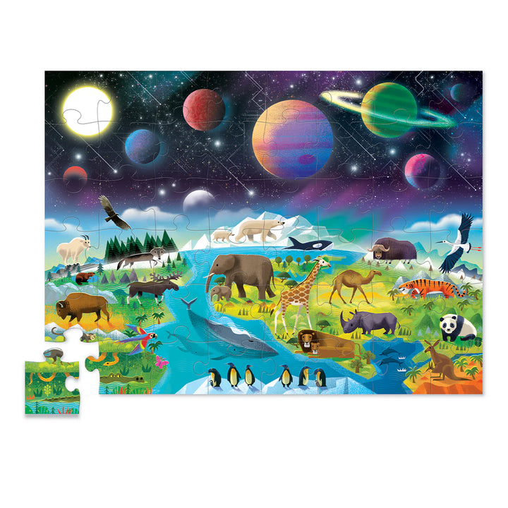 Earth and Space 48-Piece Above + Below Puzzle | Crocodile Creek