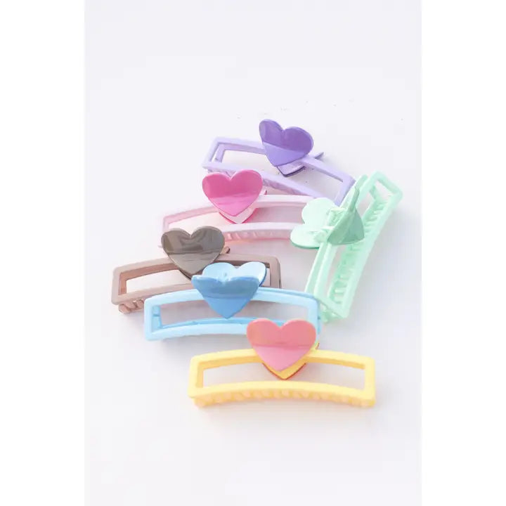 Valentine's Jumbo Size Heart Clip Hair Claw