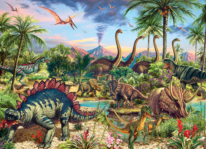 Prehistoric Party Family Puzzle - 350 Pieces | Cobble Hill