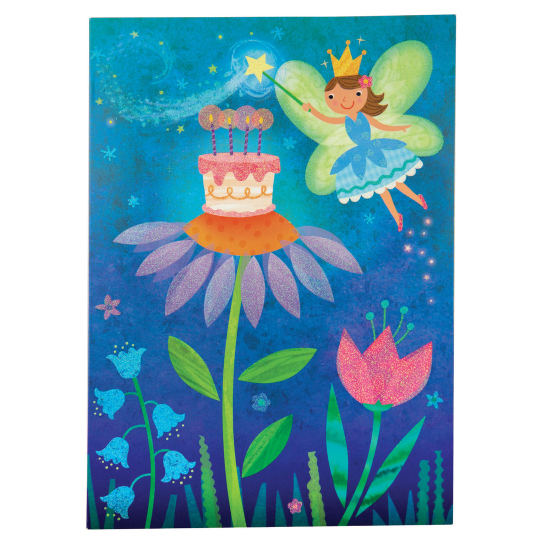Fairy in Flowers Card - Glitter