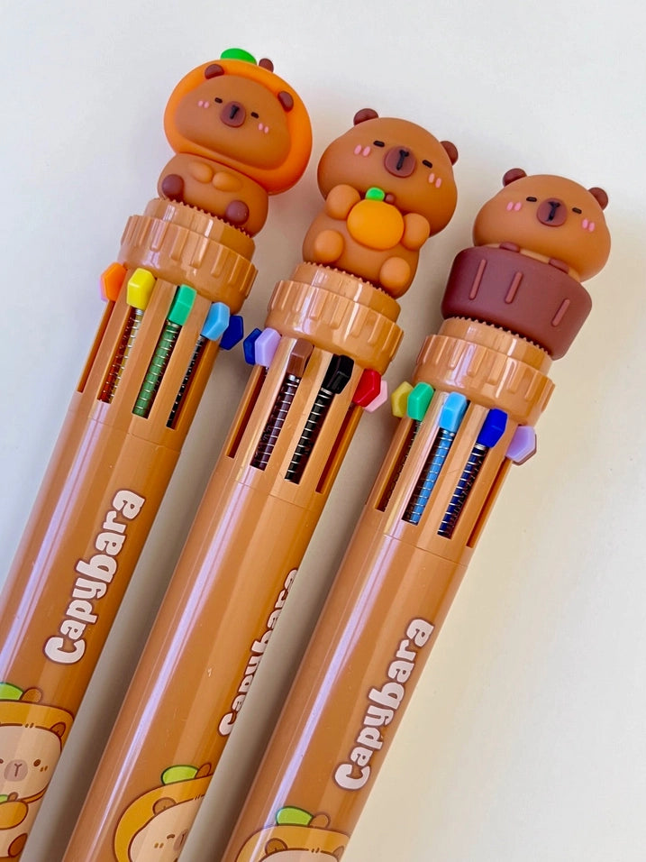 Capybara 10 Color Retractable Ball Pen