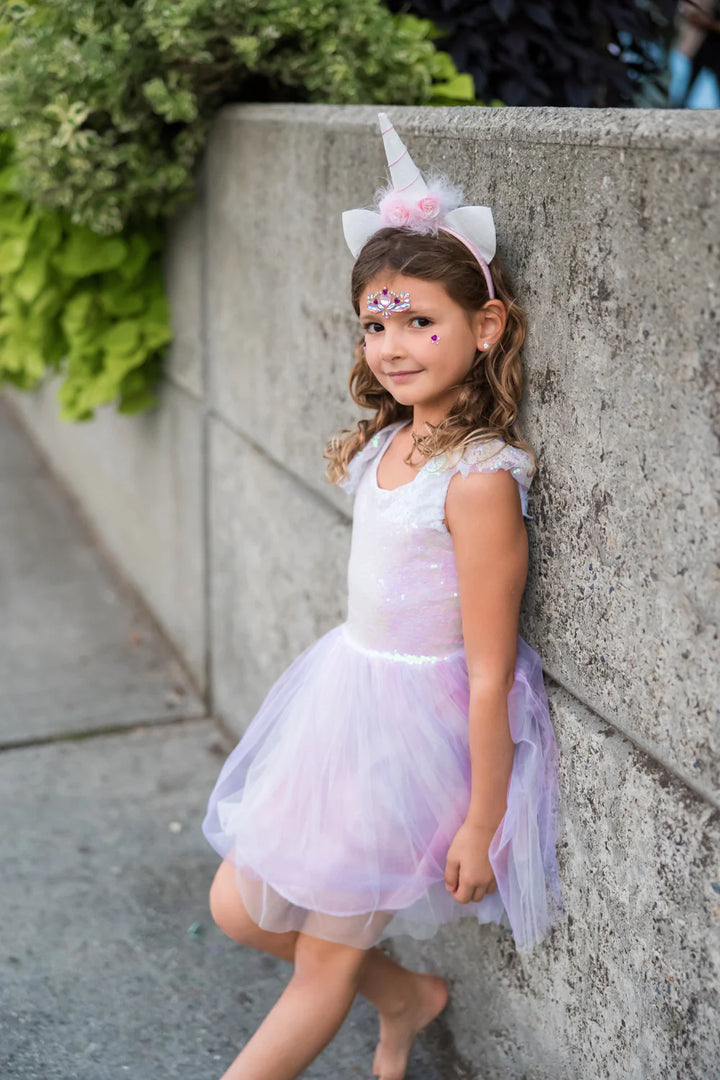 Dreamy Unicorn Dress & Headband - Iridescent Pink | Great Pretenders