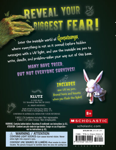 Goosebumps Haunted Ink Activity Book | Klutz