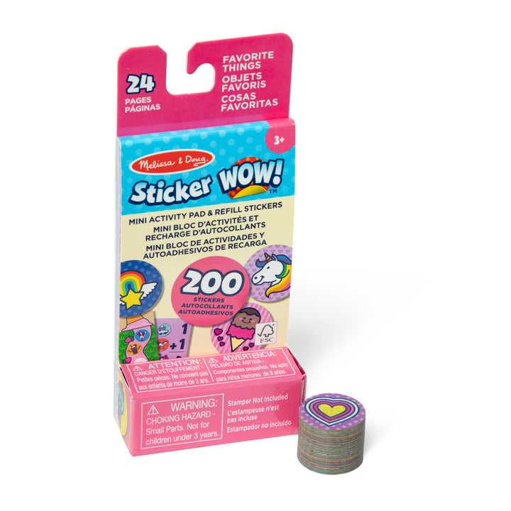 Sticker WOW!® Mini Activity Pad with Refill Stickers - Favorite Things | Melissa & Doug