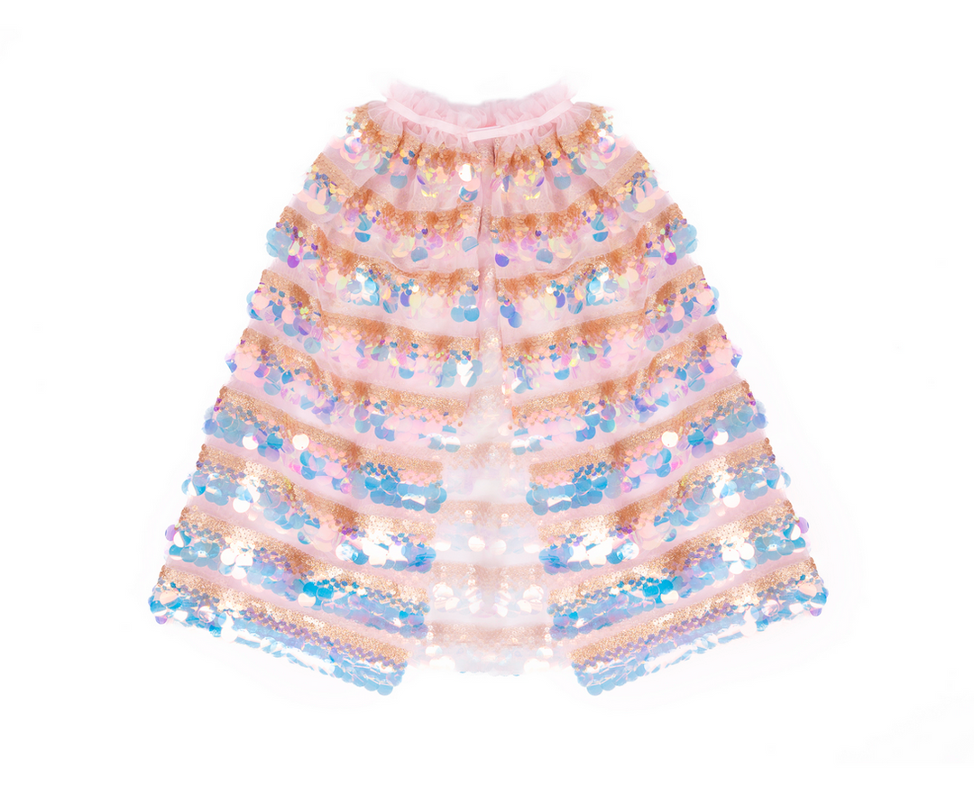 5th Avenue Pailette Cape, Gold/Light Pink, Size 4-6 | Great Pretenders